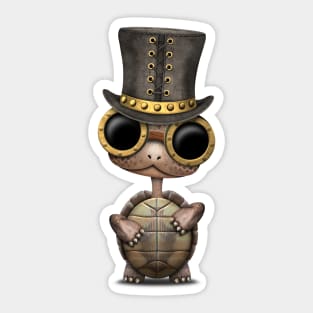 Cute Steampunk Baby Turtle Sticker